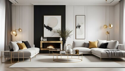 Photo interior modern design room 3d illustration