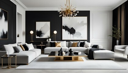 Photo interior modern design room 3d illustration