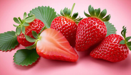 いちご。いちごのイメージ素材。果実。フルーツ。食材。Strawberries. Strawberry image material. Fruits. Food.