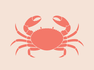 Crab silhouette. Isolated crab on white background