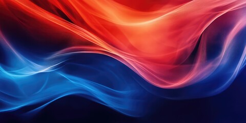 Obraz premium Red and Blue Flowing Background. AI generated illustration.