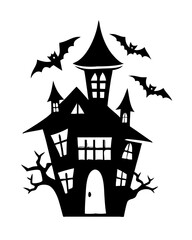 Vector Illustration of Halloween Home Icon on Transparent Background