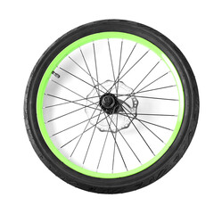 Naklejka premium Bicycle wheel with tire isolated on white