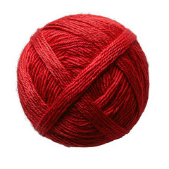 Red yarn isolated on a transparent background png file no background_1 png file