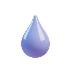 A smooth, glossy droplet with a soft purple hue, perfect for use in design, background, or artistic compositions. 3d render