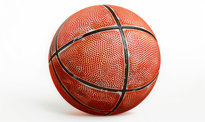 Fototapeta premium High-Resolution Isolated Basketball on White Background for Sport, Fitness, and Recreational Themes