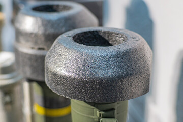 Detail man-portable, single-shot, disposable, recoilless smoothbore anti-tank weapon.
