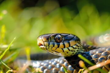 Obraz premium Snake sunbathing