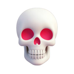 Obraz premium A stylized skull with red eyes, perfect for Halloween, horror themes, or design elements in various creative projects. 3d