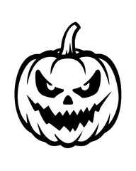 Vector Illustration of a Halloween Pumpkin Icon on Transparent Background