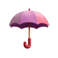 A whimsical pink umbrella perfect for sunny days and light rain, adding a pop of color and charm to any outdoor scene. 3d render