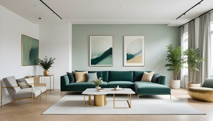 Fototapeta premium Photo interior modern design room 3d illustration