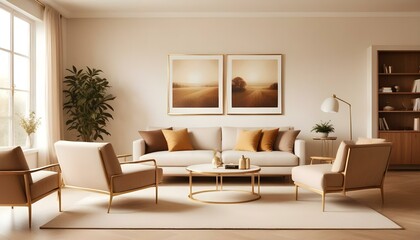 Fototapeta premium Photo interior modern design room 3d illustration