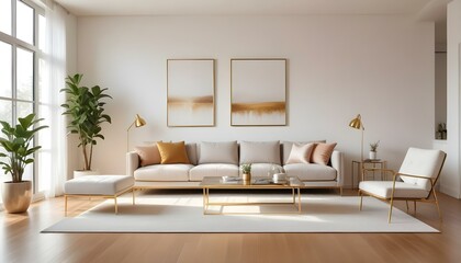 Fototapeta premium Photo interior modern design room 3d illustration