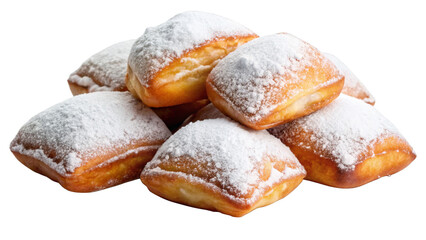 Beignets on transparent background.