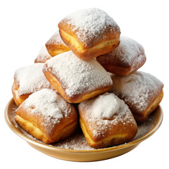 Beignets on transparent background.