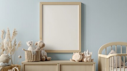 Nursery Decor with a Blank Canvas and Plush Toys