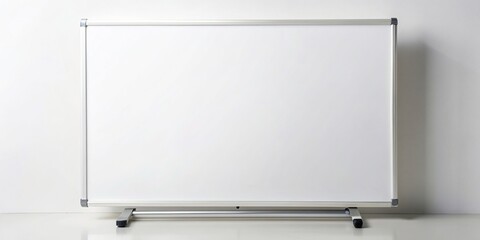 empty, message, school, education,whiteboard, workspace, blank, communication, clean, White blank marker board with a clean and minimalist design isolated on a white background