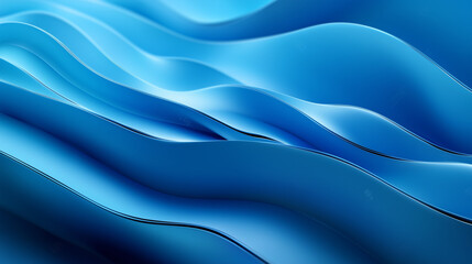 Smooth, flowing blue waves with a gradient of light to dark tones, creating a calm and abstract 3D effect