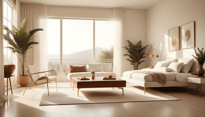 Fototapeta premium Photo interior modern design room 3d illustration