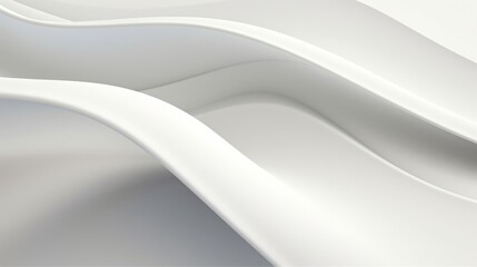 Abstract Wave Background. Minimal White Geometric Wallpaper. 3d Rendering