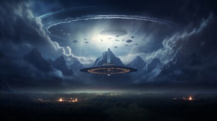 aliens sky with beautiful background desktop wallpaper.