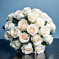 delicate bouquet of roses with a neutral backdrop for versatile use