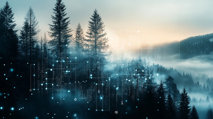 Environmental Time Graphs Tracking Climate Changes Over Forest Landscape with Digital Overlay