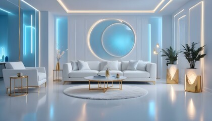 Photo interior modern design room 3d illustration