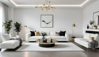 Photo interior modern design room 3d illustration