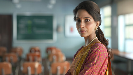 indian teacher, teacher in classroom, classroom, indian teacher in classroom XXXVI