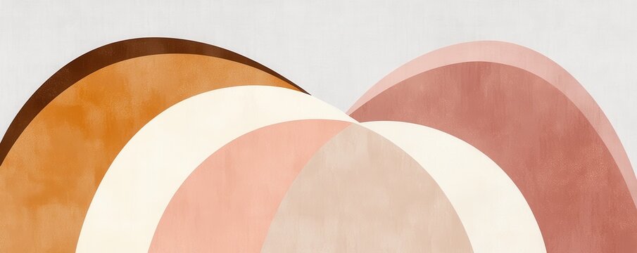 Abstract minimalist artwork with soft, warm-toned arches creating a calming and elegant design ideal for modern iPhone wallpaper backgrounds