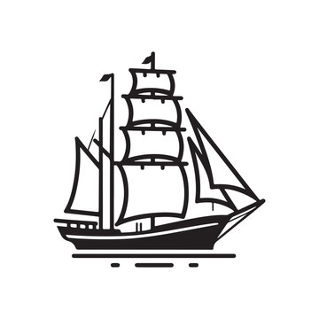 recommend clip art: Ketch Silhouette Vector Illustrations - High-Quality Nautical Graphics