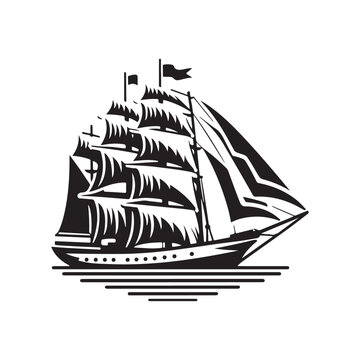 recommend clip art: Ketch Silhouette Vector Illustrations - High-Quality Nautical Graphics