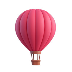 Obraz premium A beautiful pink hot air balloon floating in the sky, representing adventure, freedom, and joy in the dream-like atmosphere. 3d render