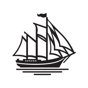 recommend clip art: Ketch Silhouette Vector Illustrations - High-Quality Nautical Graphics