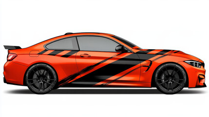 Obraz premium Wrap design for cars with black sports stripes.