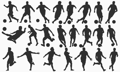 Soccer players movement,shorts silhouettes set