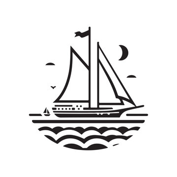 recommend clip art: Ketch Silhouette Vector Illustrations - High-Quality Nautical Graphics