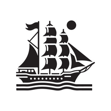 recommend clip art: Ketch Silhouette Vector Illustrations - High-Quality Nautical Graphics