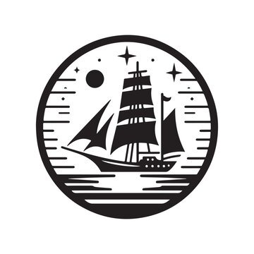 recommend clip art: Ketch Silhouette Vector Illustrations - High-Quality Nautical Graphics