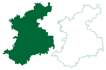 Belagavi district (Karnataka State, Republic of India, Belgaum division) map vector illustration, scribble sketch Belgaum map