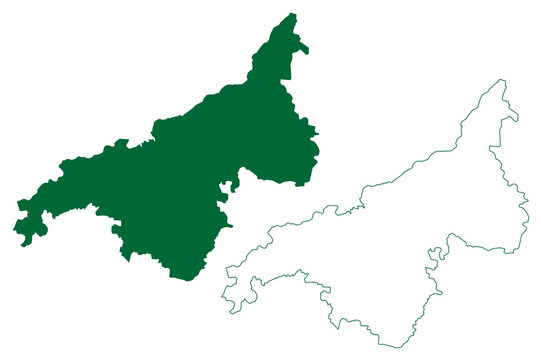 Bellary district (Karnataka State, Republic of India, Gulbarga Division) map vector illustration, scribble sketch Ballari map