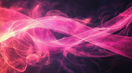 Fototapeta premium Abstract Pink and Yellow Swirling Lines on Black Background