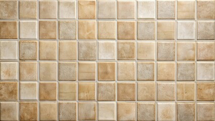 Square tiles wall ceramic texture in neutral colors for background