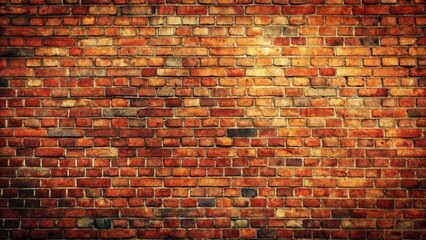 A photo of weathered red bricks on an old wall with a vintage effect