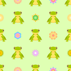 Seamless Pattern Abstract Elements Animal Frog Vector Design Style Background Illustration Texture For Prints Textiles, Clothing, Gift Wrap, Wallpaper, Pastel