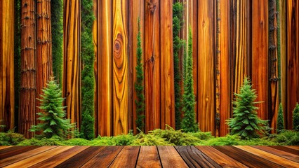 intricate patterns, Decorative redwood striped long shot with a vibrant and textured background showcasing the natural beauty and intricate patterns of the wood