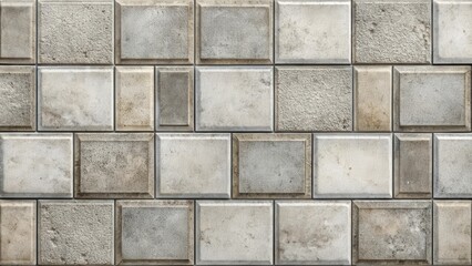 Naklejka premium Rectangular concrete mosaic tiles with a textured surface suitable for backgrounds or flooring