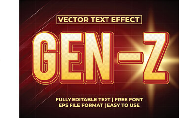 Gen z editable text effect with glowing background